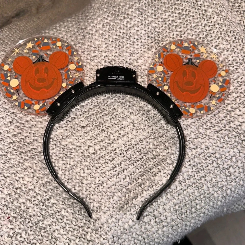 Disney Dancing Light Up PUMPKIN Mickey Ears Headband Halloween Candy RETIRED‎
